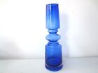 Scandinavian Riihimaki style Blue Cased Hooped Glass 25.5cm tall sloped sides