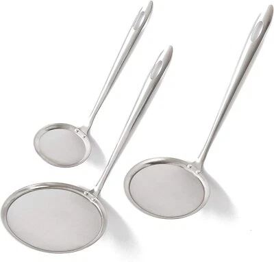 Nuevo Skimmers de Malla de Acero Inoxidable Cook Pro con Cuchara de Malla Fina, Juego de 3 Foto 1 de 4