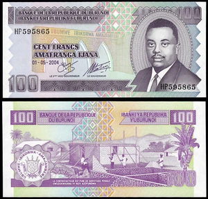 BURUNDI 100 FRANCS (P37d) 2004 UNC - Picture 1 of 1