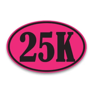 25K Marathon Pink and Black Oval Magnet Decal, 4x6 Inches, Automotive Magnet - Picture 1 of 7