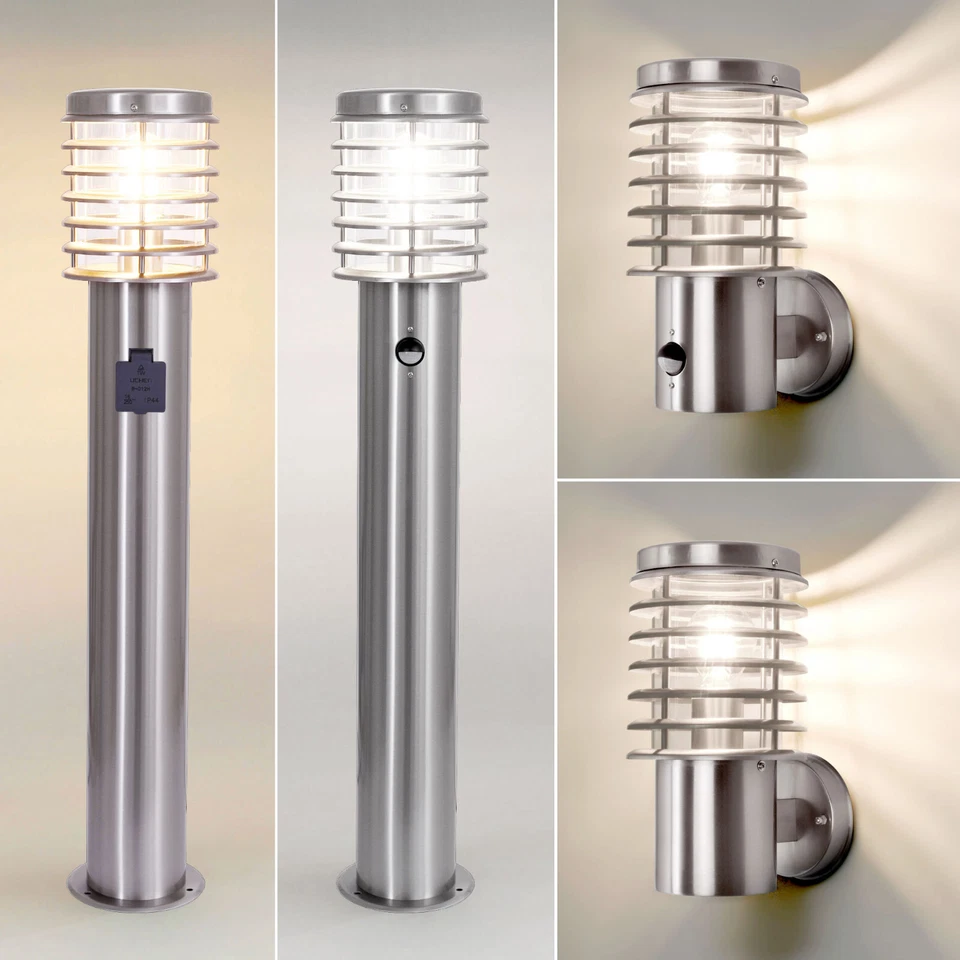 LED Aussenwandleuchte E27 IP44 Edelstahl Wandlampe Standleuchte Wegeleuchte 252 - Bild 1 von 1