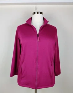 Croft & Barrow Fleece Jacket NWT Deep Pink Size 1X Front Zip Interior Pockets - Picture 1 of 17