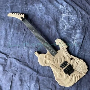 Natural George Lynch Skull Carved Electric Guitar H Pickup Floyd Rose Bridge - Picture 1 of 7