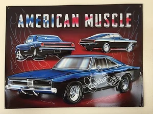 Insegna in metallo autografata 12x16 "American Muscle" Richard Petty - NASCAR - Foto 1 di 2