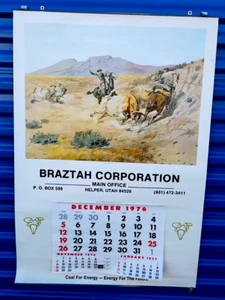 Calendario de pared grande mina de carbón Braztah. Vaquero occidental. Ayudante, Utah. Puerta Castillo - Imagen 1 de 15