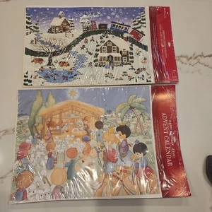 Vtg Hallmark Precious Moments and Hillville Christmas Advent Calendar Paper Card - Picture 1 of 10