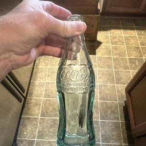 1955 French Coca Cola Coke Hobbleskirt Embossed Soda Bottle - Picture 1 of 15