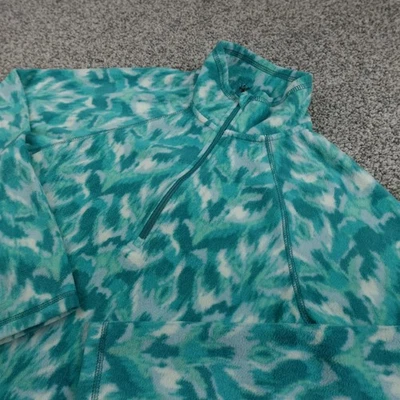 Pullover Eddie Bauer para mujer XS azul verde blanco polar 1/4 cremallera senderismo al aire libre Foto 1 de 4