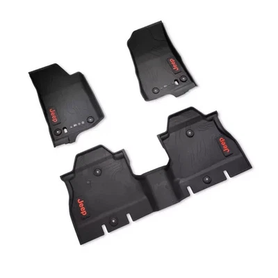 82216625AB All-Weather Slush Mats Jeep Wrangler JL 2-Door Black (2018-2025) Mopa - Image 1 of 3