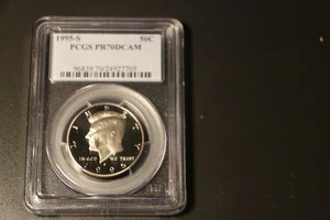 1995-S CLAD PROOF KENNEDY HALF DOLLAR PCGS PR70DCAM TOP GRADE! POP 1671 - Picture 1 of 2