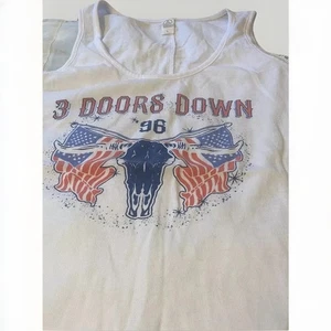 3 Doors Down Racerback Tank Top Womens Size Large Band Tee Concert Y2K Soft - Foto 1 di 4
