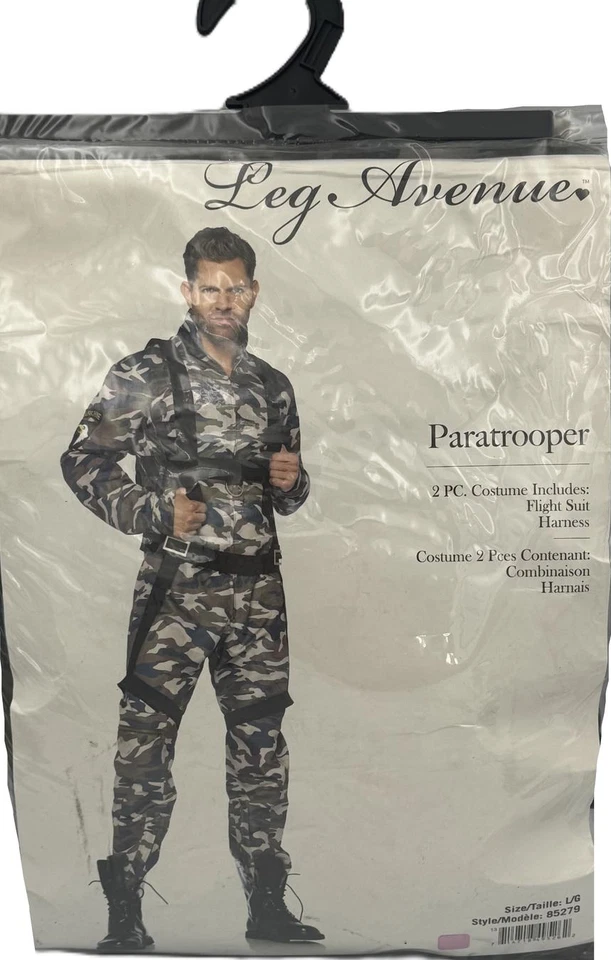 Paratrooper Adult Men's 2 piece Pantsuit Costume - Camouflage - Large - 42"/44" - Image 1 of 1