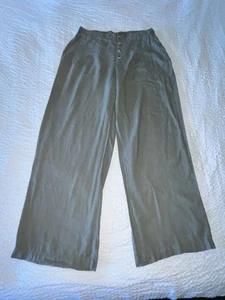 Rewash Linen/Rayon Pants Women's XL Wide Leg Grayish Green - Picture 1 of 6