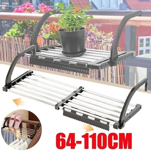 110CM Edelstahl Balkon Wäscheständer, Wäschehänger für Kleindung, Socken, Schuhe - Bild 1 von 15