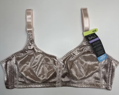 Sujetador clásico sin aros Bali para mujer de doble soporte rosa elegante encaje 40B Foto 1 de 4