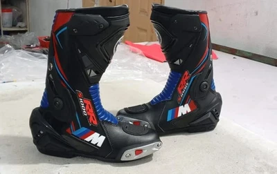 BMW Mens Motorcycle Cowhide Leather Riding Shoes Motorbike Leather Racing Boots - Image 1 of 2