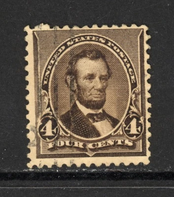 SCOTT 222 1890 4 CENT LINCOLN REGULAR ISSUE USED F-VF! - Image 1 of 2