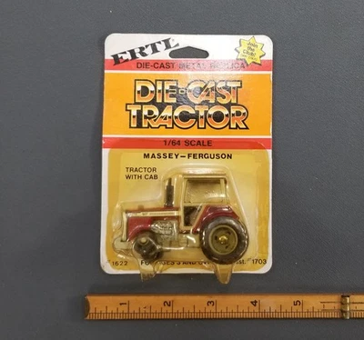 VTG ERTL 1/64 1703 MASSEY FERGUSON TRACTOR W/CAB DIECAST METAL IOP - Image 1 of 4