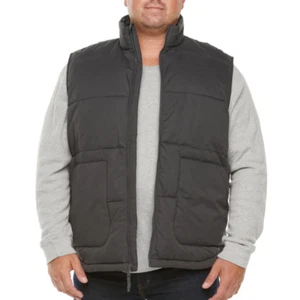 The Foundry Men's Big & Tall Dark Charcoal Full Zip Puffer Vest LT NWT $60.00 - Picture 1 of 2