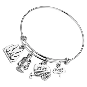Campers Jewelry Gift Camping Lovers Bracelet Vacation Bracelet - Picture 1 of 12