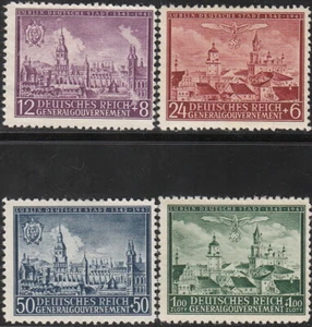 Stamp Germany Poland General Gov't Mi 092-95 Sc NB15-8 1942 WWII Emblem War MNH - Picture 1 of 1