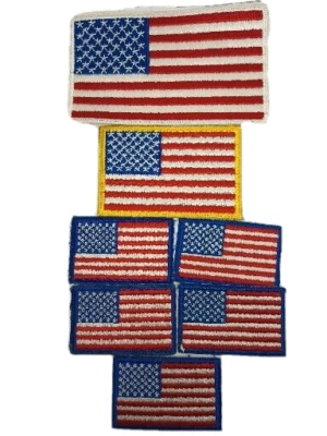 7 American Flag 1976 Patches 3 sizes New Open package Largest 3 X 5 Inches - Image 1 of 4