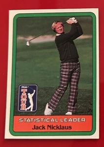 JACK NICKLAUS 1981 DONRUSS GOLF ROOKIE CARD (A) NNO STAT LEADER - Bild 1 von 2