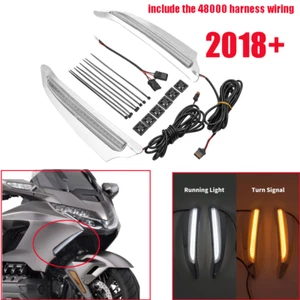 Chrome Pair Front Lighted Vent Trim Light For HONDA Gold Wing GL1800 F6B 2018-UP - Bild 1 von 12