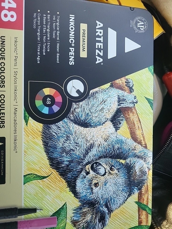 Arteza Inkonic Fineliner Pen Set, 0.4 mm Tips, Set of 48 Colours, Water-Based - Image 1 of 1