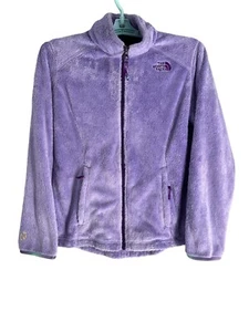 The North Face FulL Zip Neck Jacket Violet Fleece Youth LARGE 14 16 - Picture 1 of 12