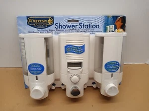 The Dispenser Aviva Design Shower Station Two Dispensers, Radio, And Clock - Picture 1 of 10