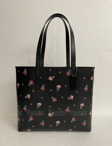 Coach C0547 Sharky Print Highline Tote Bag BLACK Leather Shark NWT - Picture 1 of 11