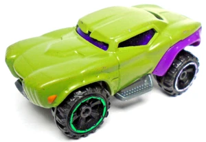 2013 HOT WHEELS MARVEL HULK MOBILE GREEN 1:64 DIECAST 2 3/4" CAR WITH PURPLE - Picture 1 of 6