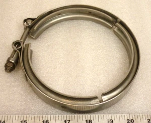 Five Star MFG 115 V Ribbed Stainless Steel Clamp 3004 for 5" pipe - Picture 1 of 6
