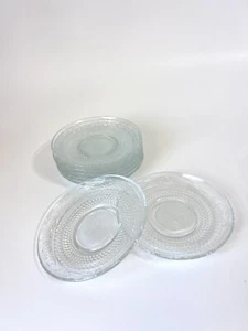 Set Of 8 KIG Trellis Pattern Dessert Plates 5.5 Inch Clear Glass - Picture 1 of 7