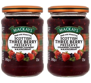 PAQUETE DE 2 Mackays Scottish Three Berry Preserve 340 g - Imagen 1 de 2