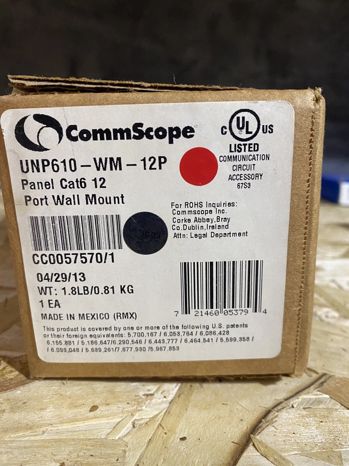 Commscope UNP610-WM-12P Panel Cat6 12 Port Wall Mount - Image 1 of 2