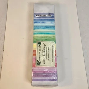 Bali Pops Sea Glass #402 Batik 2.5" Strips Hoffman Fabrics  40 pcs - Picture 1 of 7