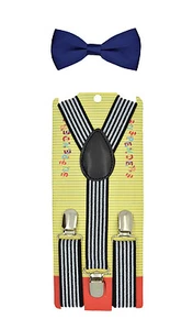 CUTE Baby Toddler Kids Children Boys Girls Stripe Elastic Suspender& Bow Tie Set - Picture 1 of 79