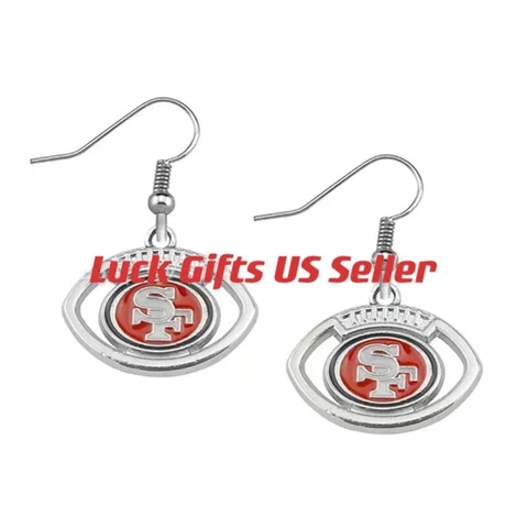 NFL Football Team San Francisco 49ers Dangle Earrings Fashion Gift Cover