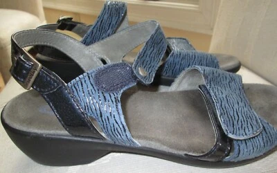 WOLKY Womens Multi Slingbacks Blue & Black Wavy Stripe Suede & Patent EUR 40 - Image 1 of 4