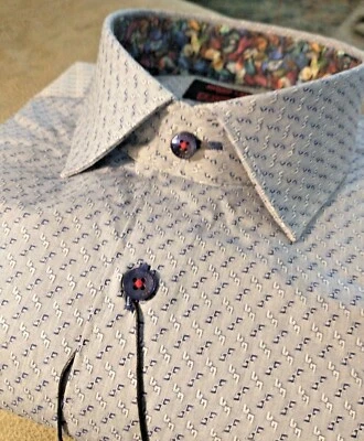 NWT Jared Lang Men's Size XL Long Sleeve Button Down Shirt Abstract/Jacquard - Image 1 of 4