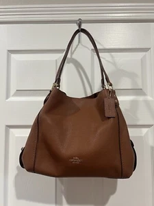 Coach Brown Pebbled Leather Edie 31 Shoulder Bag - Picture 1 of 18