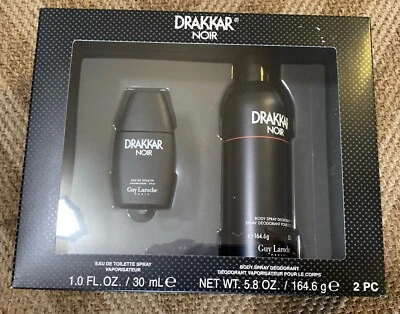 Drakkar Noir Guy Laroche Juego de 2 piezas 1 OZ Eau De Toilette Spray 5,8 OZ Spray corporal Foto 1 de 2