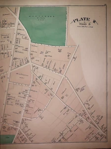 Old Original 1881 Plat Map ~ MAYFLOWER HILL CEM., TAUNTON, MA - BROADWAY - Picture 1 of 4