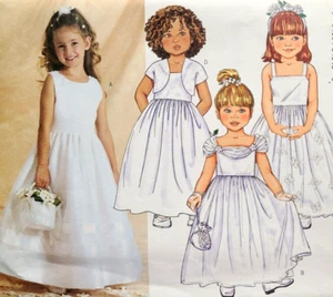 UC Butterick 3351 Sew Pattern Girls Fancy Party Dress Wedding Flower Girl Easter - Bild 1 von 5