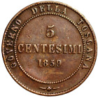 Italienische Staaten Toskana 5 Centesimi 1859 Provisorische Regierung C# 83