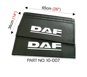 DAF truck lorry PAIR RUBBER MUD FLAPS MUDFLAPS 650x360 EMBOSSED LOGO - Picture 1 of 1