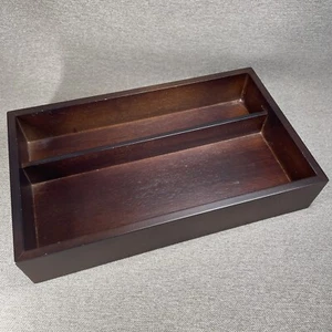 Hausenware Wooden Divided Organizer Box 13 inch Tray Valet Display - Picture 1 of 8