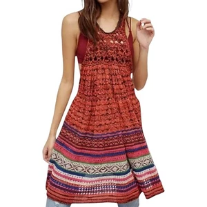 Free People Crochet Babydoll Tank Top Womens XS Y2K Southwestern Fairy Western - Picture 1 of 15
